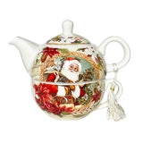 Christmas Vintage Santa Tea for One Teapot and Cup Set Christmas Tea for One Gift Set
