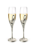 Whitehill Crystal Inifinity Wedding Champagne Flute Glass Set of 2