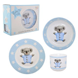 Baby Koala 3 Pieces Breakfast Set Ceramic Plate/ Bowl/ Cup Newborn Baby Boy Gift