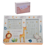 Baby Wooden Keepsake Box Photo & Message Box with Photo Insert Lid