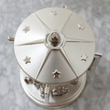Silver Teddy Musical Carousel with Photo Frames