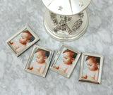 Silver Teddy Musical Carousel with Photo Frames
