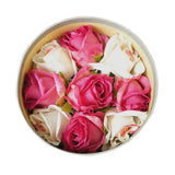 Cote Noire - Premium Bouquet - Mixed Magenta & Blush Rose Buds - Clear Glass