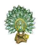 Peacock Statue Table Decor Glittering Resin Peacock Spreading Tail