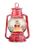 Christmas Lantern Light Up Musical Lantern LED Santa Claus Snow Swirling 23 CM