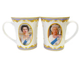 Royal Heritage Her Majesty Queen Elizabeth II Fine China Coffee Mug Set