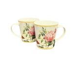Redoute Rose & Butterfly Coffee Mug Set of 2 Gift Boxed