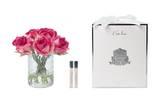 Cote Noire Magenta Rose Buds Premium Perfume Bouquet in Herringbone Glass