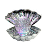 Seashell Metallic Colour Changing LED Night Light Table Lamp USB Charge Silver