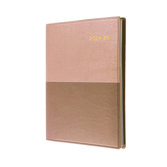 2024 2025 Financial Year Diary Collins Vanessa Week to View WTV A5 Rose Gold