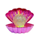 Seashell Metallic Colour Changing Glitter LED Night Light Table Lamp USB Charge - Pink