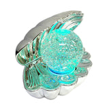Seashell Metallic Colour Changing LED Night Light Table Lamp USB Charge Silver