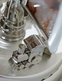 Silver Teddy Musical Carousel with Photo Frames