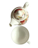 Christmas Vintage Santa Tea for One Teapot and Cup Set Christmas Tea for One Gift Set