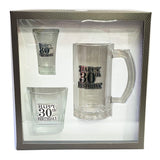 30 Birthday Badged Beer Scotch Short Glasses3 Pieces Drinking Set