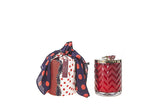 Cote Noire Herringbone Candle with Scarf - Rose Oud - Red Rose Lid