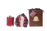 Cote Noire Herringbone Candle with Scarf - Rose Oud - Red Rose Lid