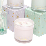 Serenity Rose Quartz Crystal Wood Wick Candle - Love 300g