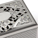Whitehill Musical Silver Plated Crystal Hollowed Jewellery Box