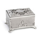 Whitehill Musical Silver Plated Crystal Hollowed Jewellery Box