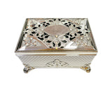 Whitehill Musical Silver Plated Crystal Hollowed Jewellery Box