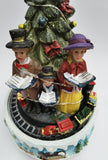 Musical LED Christmas Village Carolers Under Tree With Rotating Train
