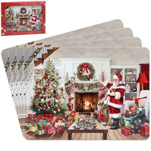 Christmas Santa Placemats Christmas Xmas Classic Santa Cork Placemats Set of 4