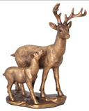 Bronze Deer & Fawn Statue Deer  Sculpture Home / Table Decor