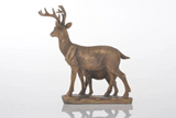 Bronze Deer & Fawn Statue Deer  Sculpture Home / Table Decor