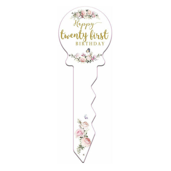 21st Birthday Signing Keepsake Key Pretty Floral Guest Signature Book 36cm