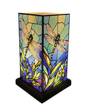 Dragonfly Stained Painted Table Lamp LED Night Light USB Charge