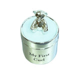 Silver Plated Baby Bear My First Tooth & My First Curl Box Baby Tooth Hair Box