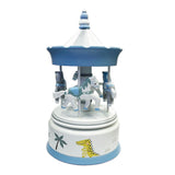 Blue Musical Horse Carousel Wooden Carousel Gift for Newborn Baby/ Baby Shower