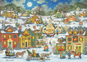 Christmas Deluxe Boxed Cards - Christmas Festive Village Cards - Box of 20 Cards