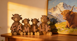 Hughie Highland Cow Family Cows Animal Statue Hom Table Decor