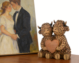 Hughie Highland Cows True Love Couples Animal Statue Home Table Decor