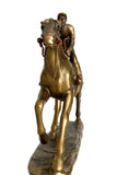 Bronze Race Horse Statue Bronze Jockey Riding Horse Sculpture Table Decor