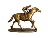 Bronze Race Horse Statue Bronze Jockey Riding Horse Sculpture Table Decor