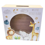 My Little Money Bank Baby's or Kid's Wooden Money Box with Window