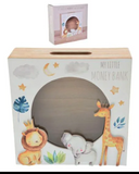 My Little Money Bank Baby's or Kid's Wooden Money Box with Window