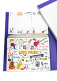 Love Music Notebook & Pen Stationary Gift Set Notebook for Musician/ Songwriter/ Music lover