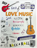 Love Music Notebook & Pen Stationary Gift Set Notebook for Musician/ Songwriter/ Music lover