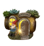 Solar Garden Gnome Welcome Ornament Led Outdoor Garden Decor