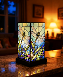 Dragonfly Stained Painted Table Lamp LED Night Light USB Charge