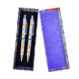 St Clement's Lemon & Flower Pen Gift Set 2 Pens in Gift Box Ballpoint Black Ink