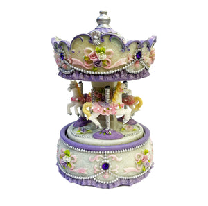 Purple Musical Horse Carousel Rotating Carousel