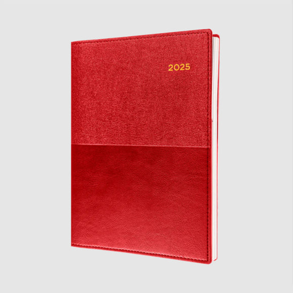 2025 Diary Collins Vanessa Week to View WTV Diary Hourly A5 Red