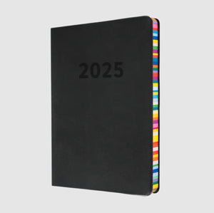 2025 Collins Edge Rainbow Diary Planner Week to View WTV A5 Black