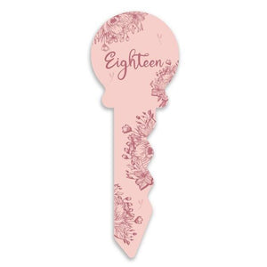 18th Birthday Signing Keepsake Key Pink Floral Guest Signature Book 36cm