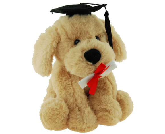 Elka Australia Eco Graduation Puppy Dog Plush Toy Graduation Gift